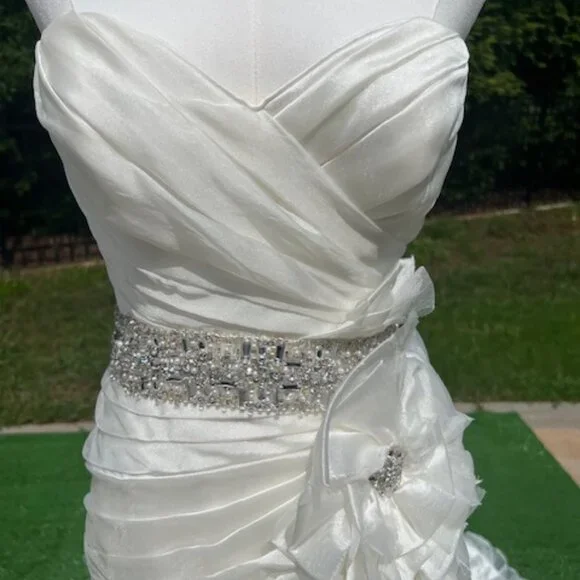 NWT Maggie Sottero Wedding Dress Strapless Organza Ivory Size 10 - Picture 9 of 15